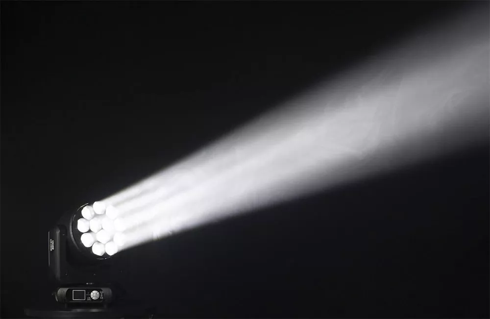 12*40W RGBW 4-in-1 Zoom Wash Moving Head 500W DMX 5-50° Zoom Pixel Mapping LCD IP20 Stage Washer Lighting Fixture Motorized Wide Zoom Multi Channel Professional Performance Lamp Indoor Stage Equipment for Gala Nightclub Wedding Conference Show Wedding Events