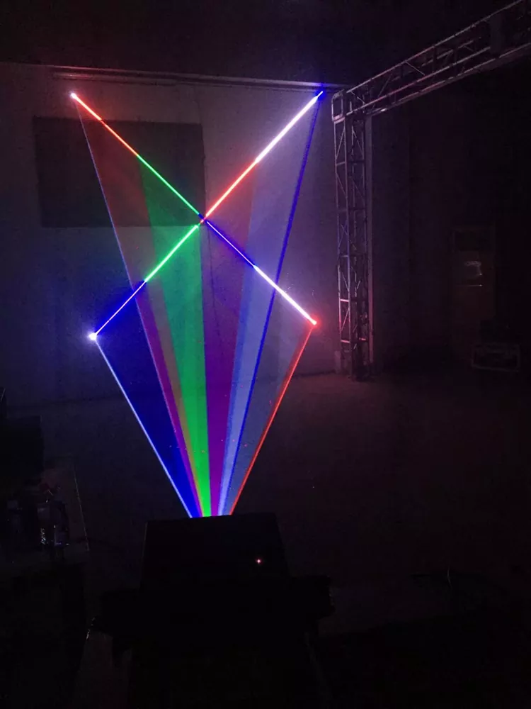 5W 8W Optional Laser Beams Projector High-stability RGB Laser Wide Temp Range Dustproof Compact Body Linear Brightness Adjust Full Pattern Settings Auto Protection ILDA Interface Entertainment Fixture DMX ILDA Sound Auto Master-Slave for Entertainment Fixture KTV Bar Party Venue Indoor Performance Equipment