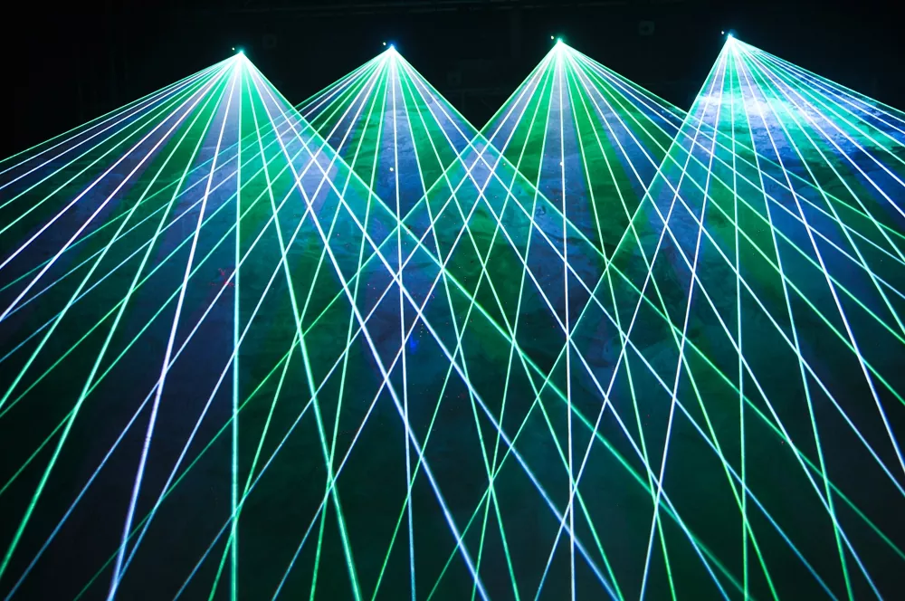 30W RGB FB4 Outdoor Animation Laser IP65 Multi Waterproof Structure Pure Diode 35KPPS 50° Scanner Analog Dimming TF Card RJ45 XLR ILDA DMX ArtNET Multi Safety 800W Stage Equipment High-power Beam Effect Beyond QS Program Support Professional RGB Laser Projector Outdoor Lighting Device for Large Outdoor Shows