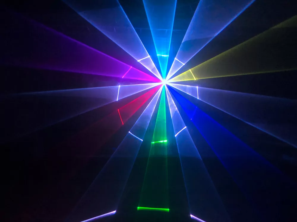 5W 8W Optional Laser Beams Projector High-stability RGB Laser Wide Temp Range Dustproof Compact Body Linear Brightness Adjust Full Pattern Settings Auto Protection ILDA Interface Entertainment Fixture DMX ILDA Sound Auto Master-Slave for Entertainment Fixture KTV Bar Party Venue Indoor Performance Equipment