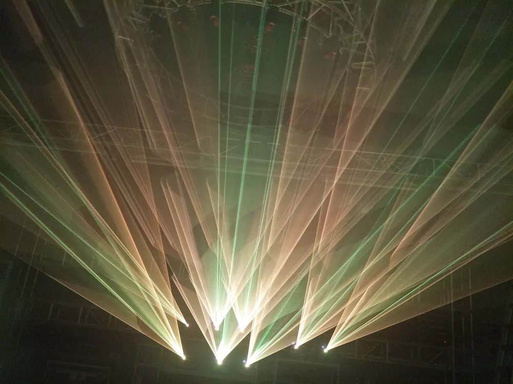 5W 8W Optional Laser Beams Projector High-stability RGB Laser Wide Temp Range Dustproof Compact Body Linear Brightness Adjust Full Pattern Settings Auto Protection ILDA Interface Entertainment Fixture DMX ILDA Sound Auto Master-Slave for Entertainment Fixture KTV Bar Party Venue Indoor Performance Equipment