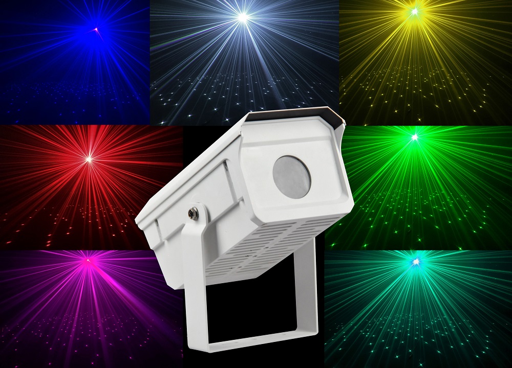 效果组合图最新 2W Seven-color Sky Star Laser IP65 DMX Auto Manual Master-Slave 10000+ Hours Lifespan 100-250V 20W Red Green Blue Yellow Pink Cyan White Twinkling Star Laser for Indoor Outdoor Light Landscape Lighting Park Square Scenic Shows