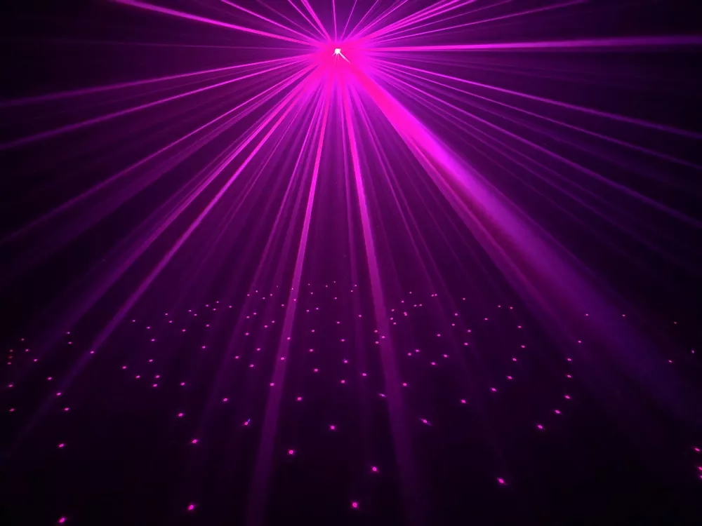 2W Seven-color Sky Star Laser IP65 DMX Auto Manual Master-Slave 10000+ Hours Lifespan 100-250V 20W Red Green Blue Yellow Pink Cyan White Twinkling Star Laser for Indoor Outdoor Light Landscape Lighting Park Square Scenic Shows