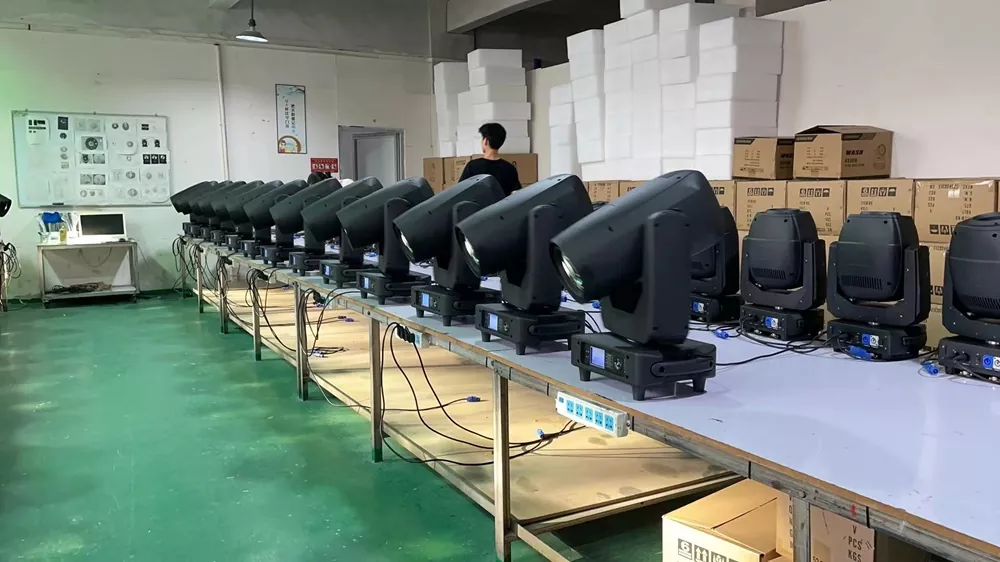 400W LED CMY Spot Wash Beam Moving Head 430W 50000H Lifespan 8000K CRI>95 21/23 DMX RDM Dual Control 12 Fixed 7 Rotating Gobos 6/8-facet Prism 4-50° Angle IP20 Stage Light CMY+CTO Color Mix Performance Fixture Lighting Device Professional Entertainment Stage Projector
