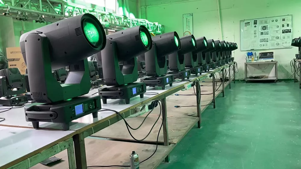 400W LED CMY Spot Wash Beam Moving Head 430W 50000H Lifespan 8000K CRI>95 21/23 DMX RDM Dual Control 12 Fixed 7 Rotating Gobos 6/8-facet Prism 4-50° Angle IP20 Stage Light CMY+CTO Color Mix Performance Fixture Lighting Device Professional Entertainment Stage Projector