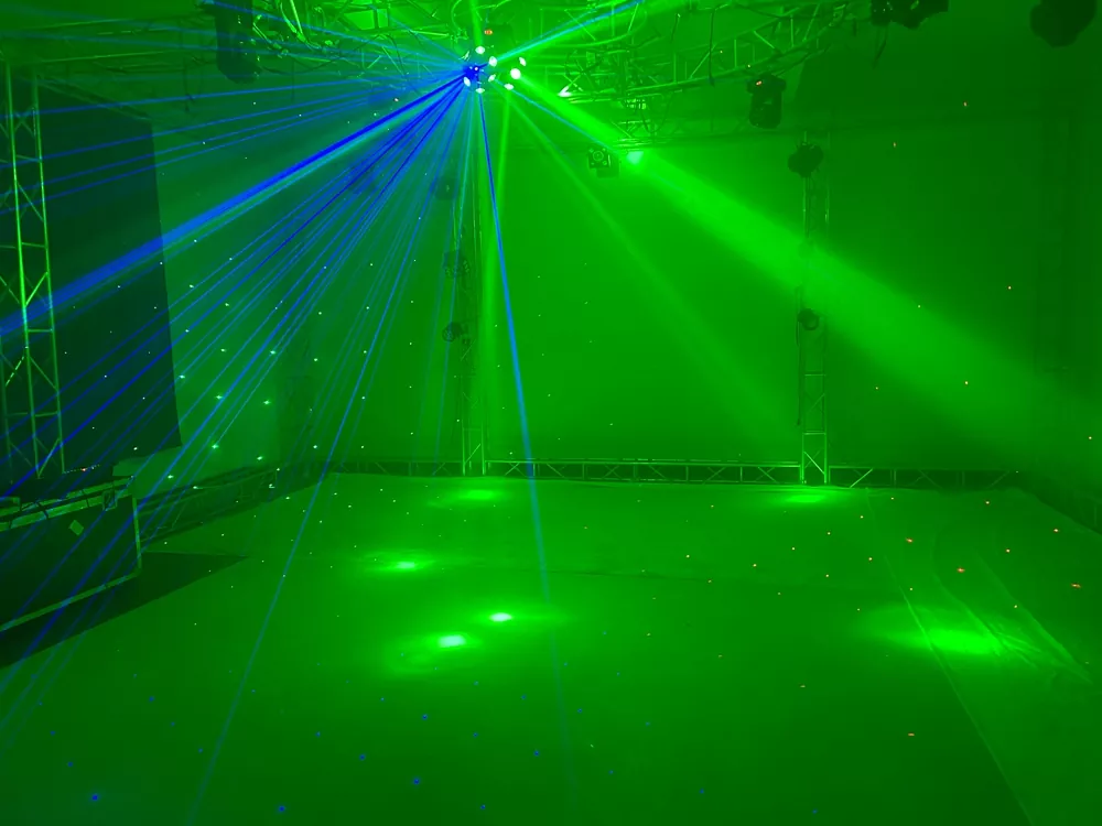 18*12W 4IN1 RGBW Moving Head Light RG&B Triple Laser 180W AC90-240V 15/18 DMX 540°Pan 220°Tilt Fan Cooling Stage Fixture Sync Independent Laser Control LED Menu Equipment Indoor Performance Lamp Multiple Built-in Macro Effects Party Lighting Unit for Music Bar Dance Room Banquet Indoor Show Mini Stage
