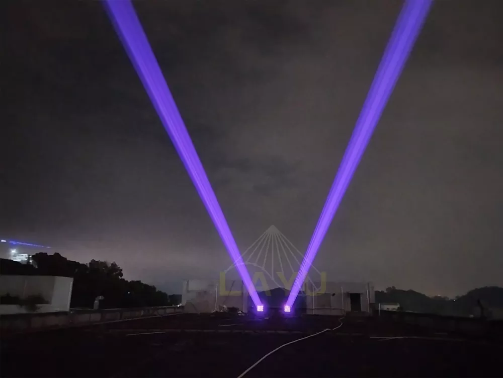 5*5 Fat Beam RGB Laser Array Light Matrix 25 Emitters 256-step Dimming IP65 Water-resistant 90-channel DMX Multi Modes High-stability Diode Tunable Rays Stage Lighting with Case IP65 Outdoor for Landscape Park Event Celebration Exhibition Decor