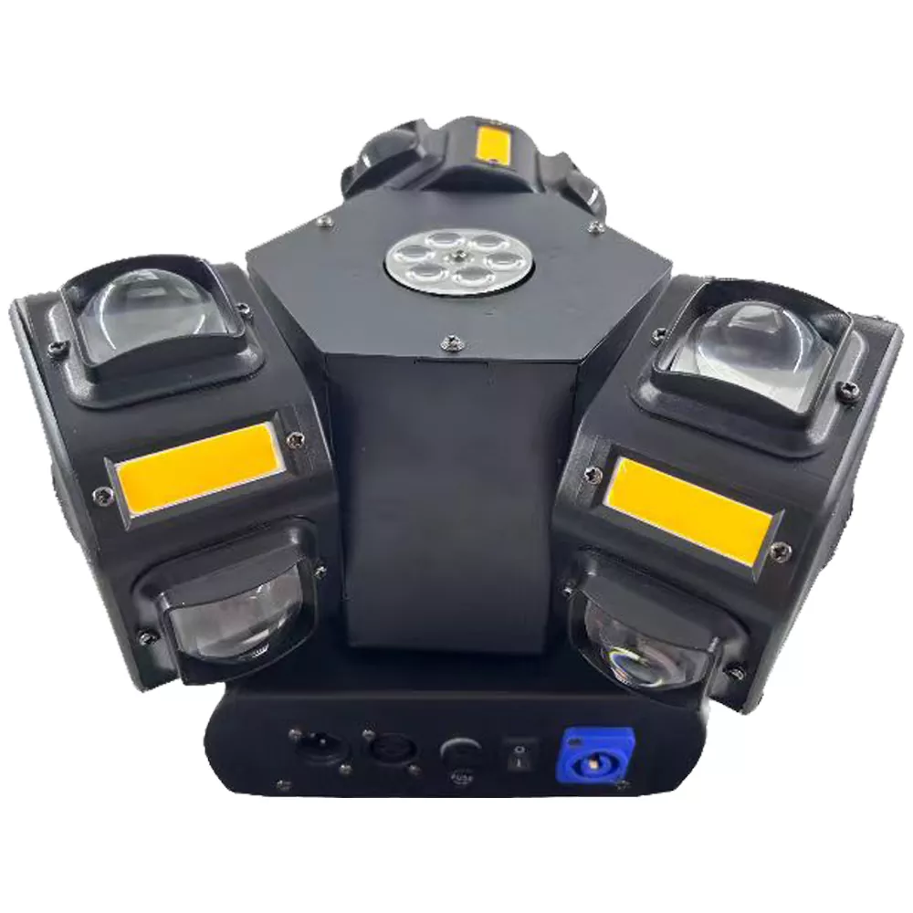 Three Head Pattern Gecko Stage Light 150W 19 DMX 12x10W RGBW 12x5W Golden Flash Triple 1mW Laser 540X 360Y Rot Fixture Indoor Disco KTV Party Lamp Moving Heads Multi Pattern Beam Laser Strobe Daisy Chain for Music Lounge Fashion Runway Dance Rehearsal Mini Wedding Events Stage