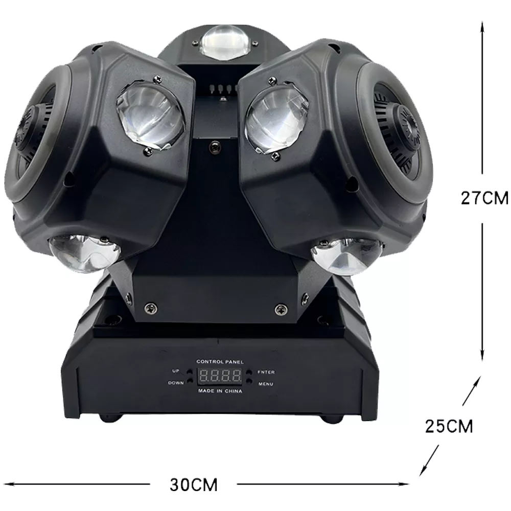 2 Three Arm Hot Wheel LED Strip Stage Light 180W AC90-240V 21 DMX 12x10W RGBW 30mW RGB Laser 2-3° Narrow Beam Fixture Fan Cool Equipment Indoor Disco KTV Party Lamp Multi Macro Rotate Beam Laser Strip Strobe Daisy Chain for Cocktail Night Bash Gala Wedding House Party Venue Club Events
