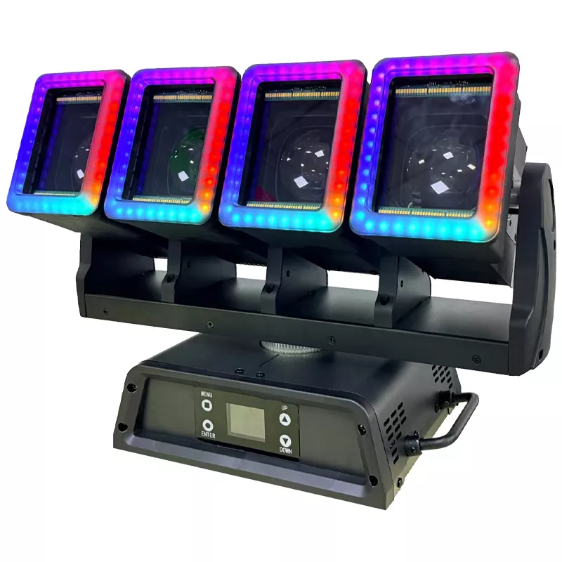 2 Golden Python 4 Head Moving Head Light 350W AC100-240V RDM 28-137CH 4.3-16° Zoom CTO RGB Warm Cold Aux Wash Beam Stage Fixture 0-100% Linear Dimming Equipment Multi Pixel Effect Professional Performance Unit for Live Band Concert Nightclub Fashion Show Performance Stage Rental Church Project