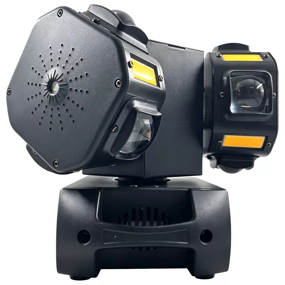Three Head Pattern Gecko Stage Light 150W 19 DMX 12x10W RGBW 12x5W Golden Flash Triple 1mW Laser 540X 360Y Rot Fixture Indoor Disco KTV Party Lamp Moving Heads Multi Pattern Beam Laser Strobe Daisy Chain for Music Lounge Fashion Runway Dance Rehearsal Mini Wedding Events Stage