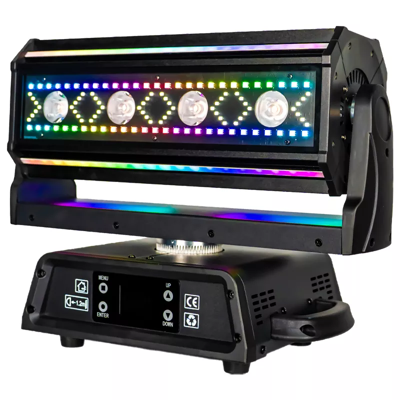4 Mini Golden Dragon 800W Moving Head Light AC100-240V RDM Multi 26-158CH 16Bit XY 540° Infinite Rot Beam Strobe Retro RGB Wash Strip Stage Fixture Multi-Layer 5W Golden Beam Arrow Strobe Vintage Ring Sync Lamp Pixel Light Performance Unit for Nightclub Main Stage Live Music Banquet Wedding Show Bar Party Reception Rental Project