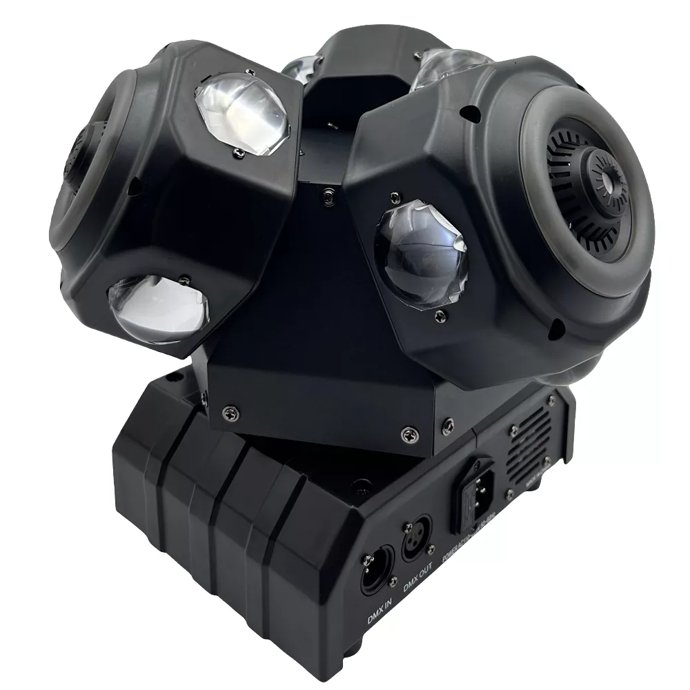 7 Three Arm Hot Wheel LED Strip Stage Light 180W AC90-240V 21 DMX 12x10W RGBW 30mW RGB Laser 2-3° Narrow Beam Fixture Fan Cool Equipment Indoor Disco KTV Party Lamp Multi Macro Rotate Beam Laser Strip Strobe Daisy Chain for Cocktail Night Bash Gala Wedding House Party Venue Club Events