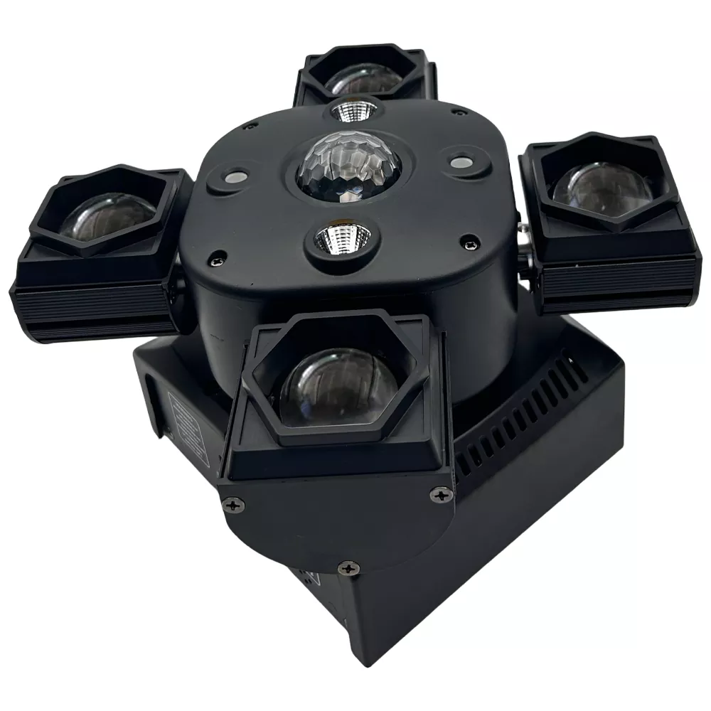 8 four‑head gecko multi‑effect moving‑head light with dual‑laser‑strobe for underground‑club themed‑night‑party