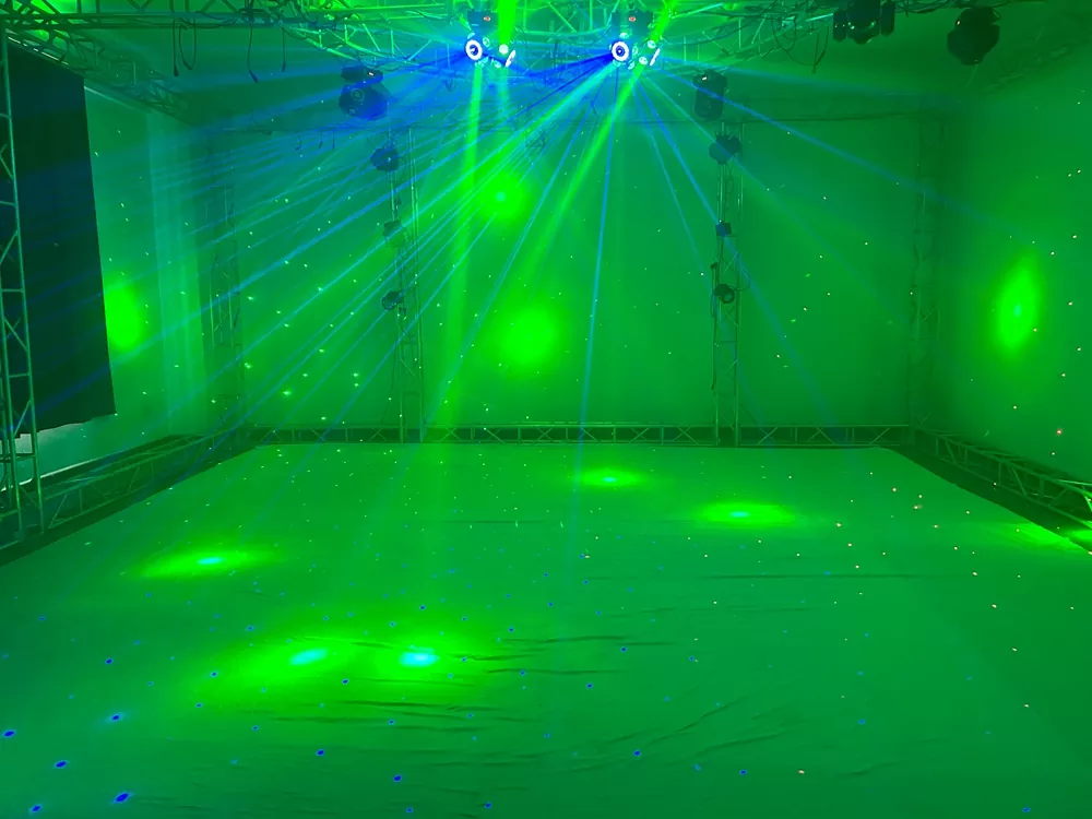 效果图 (1) Three Arm Hot Wheel LED Strip Stage Light 180W AC90-240V 21 DMX 12x10W RGBW 30mW RGB Laser 2-3° Narrow Beam Fixture Fan Cool Equipment Indoor Disco KTV Party Lamp Multi Macro Rotate Beam Laser Strip Strobe Daisy Chain for Cocktail Night Bash Gala Wedding House Party Venue Club Events