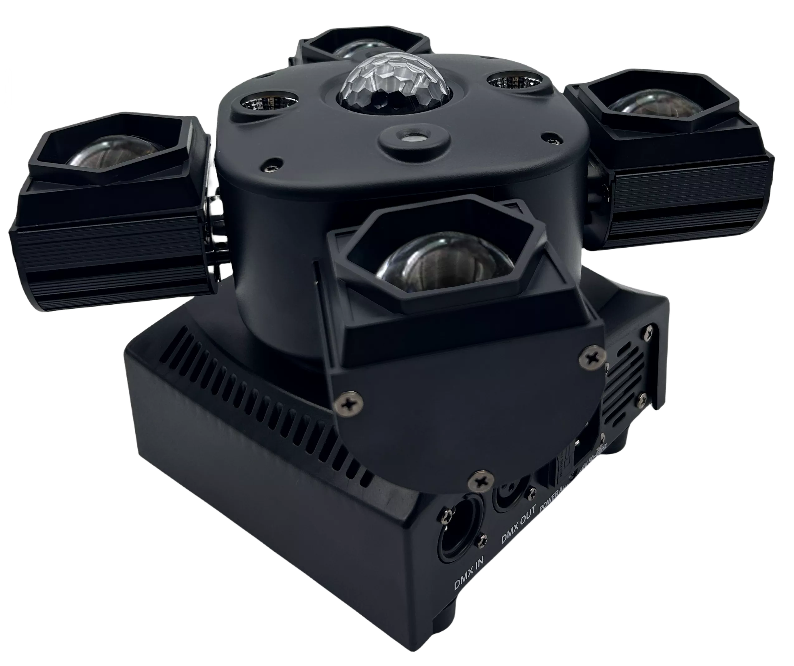 Multi‑Color Beam‑Laser‑Strobe Optical Detail Of The 80W Mini 4‑Arm Multi‑Effect Moving Head Light