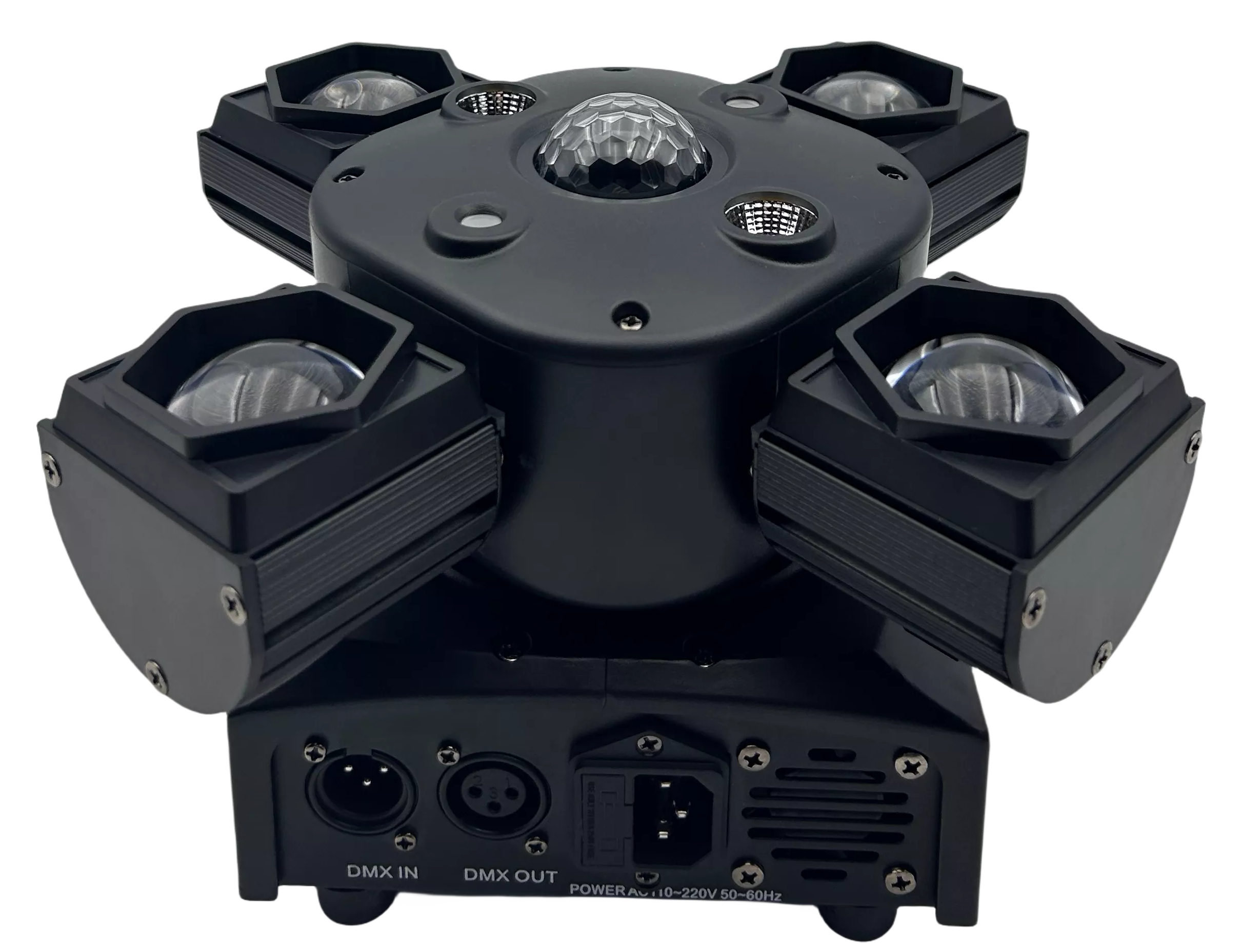Local Digital Control Panel View Of The 80W Mini 4‑Arm Multi‑Effect Moving Head Light