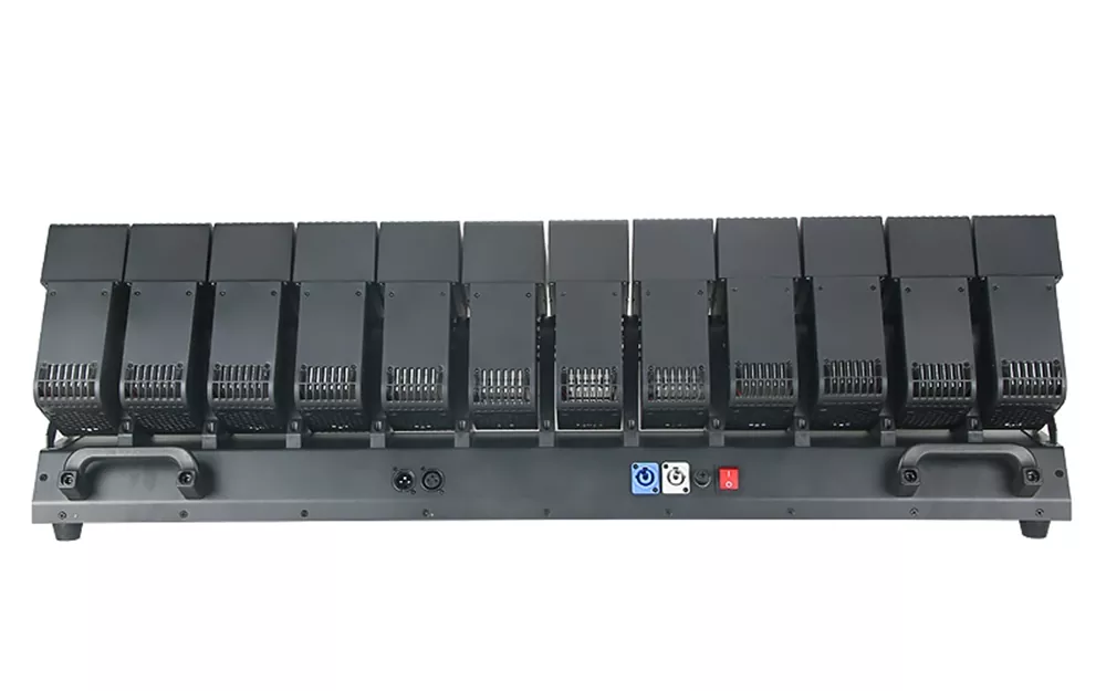 12‑Head Pixel‑Swing LED Array Close‑Up Of The 1000‑1200W 12‑Head Pixel‑Swing Multi‑Effect Moving Head Bar Light