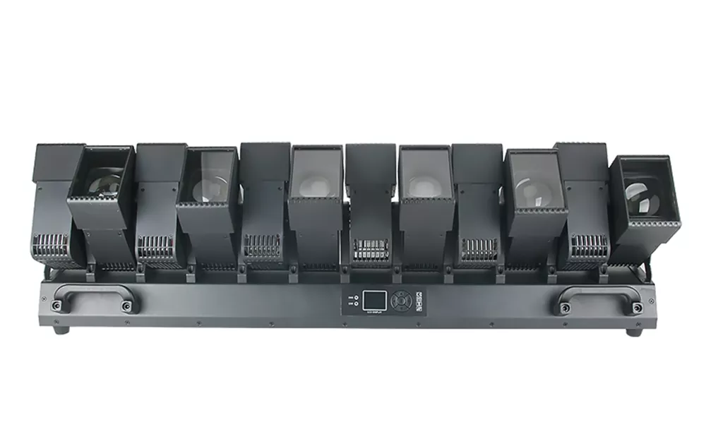 Full Truss‑Mount Perspective View Of The 1000‑1200W 12‑Head Pixel‑Swing Multi‑Effect Moving Head Bar Light