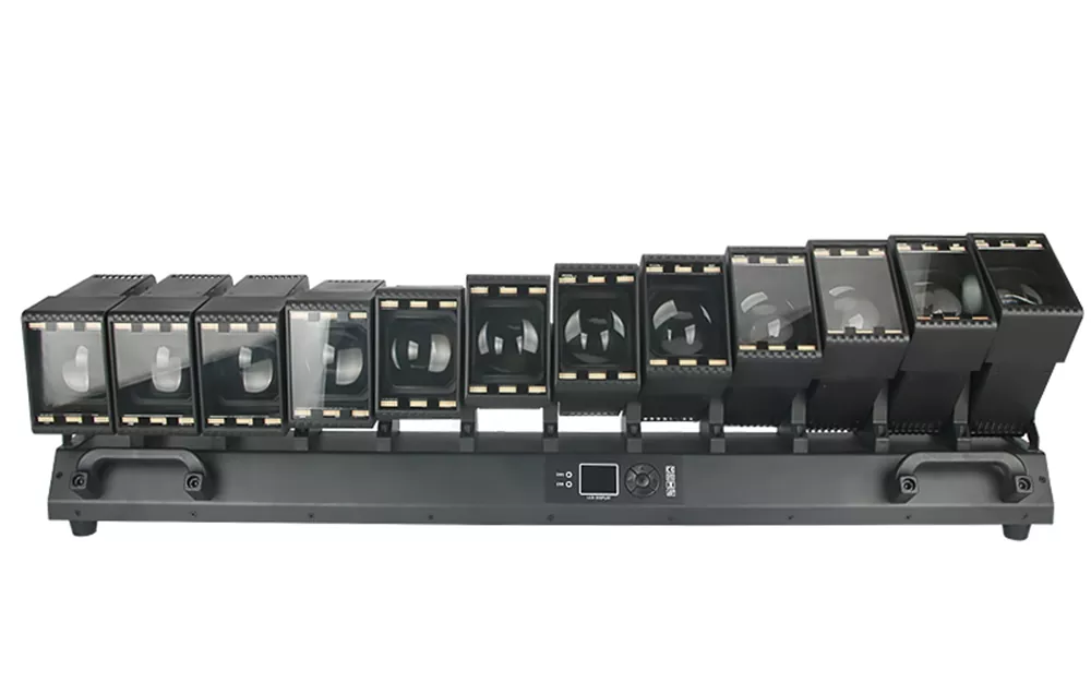 Truss Hanging Installation Demo For The 1000‑1200W 12‑Head Pixel‑Swing Multi‑Effect Moving Head Bar Light
